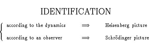 \begin{displaymath}
\begin{array}{c}
\cr
\hbox{\LARGE IDENTIFICATION}
\cr\cr
{\l...
...uml {o}dinger picture}
\end{array} \right.
}
\cr\cr
\end{array}\end{displaymath}