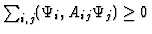 $\sum_{i, j} (\Psi_i , A_{ij} \Psi_j
) \geq 0 $