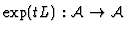 $\exp (tL): {\cal A}
\rightarrow {\cal A}$