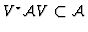$V^{\star}{\cal A} V \subset
{\cal A
}$