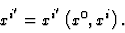 \begin{displaymath}
x^{i'}=x^{i'}\left (x^0, x^{i}\right) .
\end{displaymath}