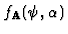 $f_{\bf A} (\psi, \alpha )$