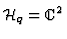 ${\cal H}_q={\kern .1em {\raise .47ex \hbox
{$\scriptscriptstyle
\vert$}}
\kern -.4em {\rm C}}^2$