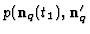 $p ({\bf n}_{q} (t_{1}), {\bf n}^{\prime}_{q}$