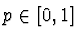 $p\in [0,1]$