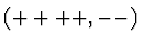 $(++++,--)$