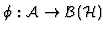 $\phi : {\cal A}\rightarrow
{\cal B} ({\cal H})$