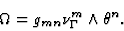 \begin{displaymath}
\Omega=g_{mn}\nu_\Gamma^m\wedge\theta^n . \end{displaymath}